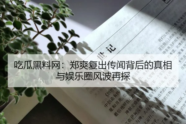 吃瓜黑料网：郑爽复出传闻背后的真相与娱乐圈风波再探